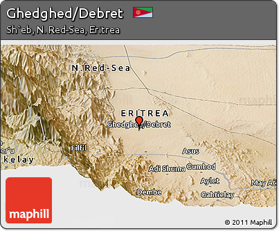 Satellite Panoramic Map of Ghedghed/Debret