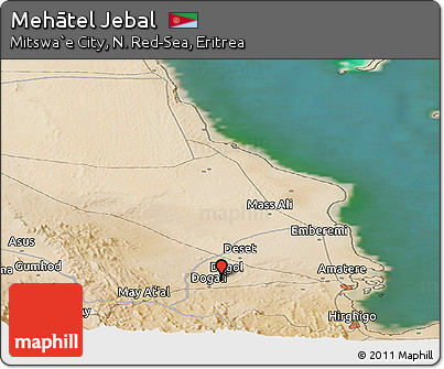 Satellite Panoramic Map of Mehātel Jebal