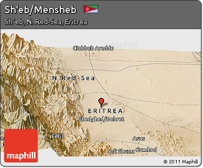 Satellite Panoramic Map of Sh'eb/Mensheb