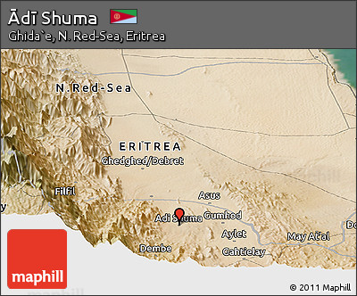 Satellite Panoramic Map of Ādī Shuma