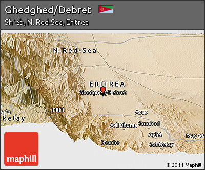 Satellite Panoramic Map of Ghedghed/Debret