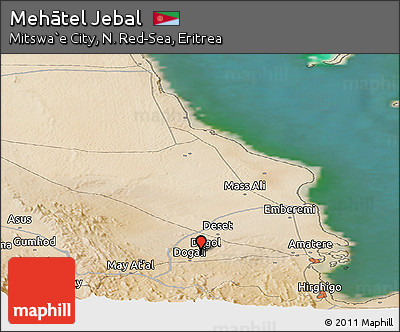 Satellite Panoramic Map of Mehātel Jebal