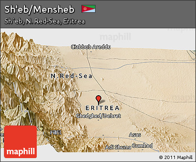 Satellite Panoramic Map of Sh'eb/Mensheb