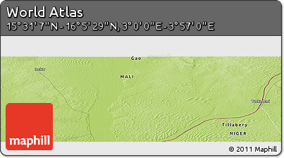 Physical Panoramic Map of the Area around 15° 48' 18" N, 3° 28' 30" E