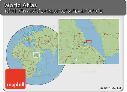 Savanna Style Location Map of the Area around 15° 48' 18" N, 40° 1' 29" E