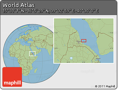 Savanna Style Location Map of the Area around 15° 48' 18" N, 40° 1' 29" E