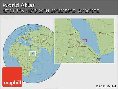 Savanna Style Location Map of the Area around 15° 48' 18" N, 40° 1' 29" E