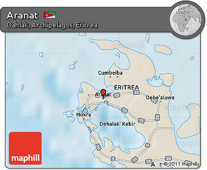 Shaded Relief Map of Aranat