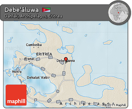 Shaded Relief Map of Debe'āluwa