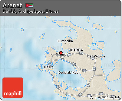 Shaded Relief Map of Aranat