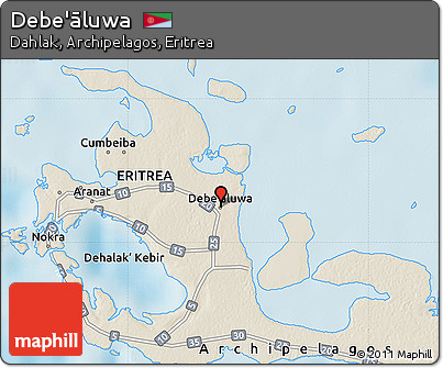Shaded Relief Map of Debe'āluwa
