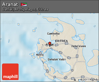 Shaded Relief Map of Aranat