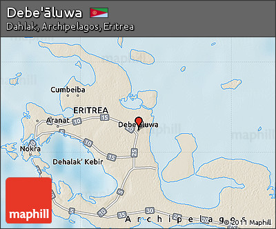 Shaded Relief Map of Debe'āluwa