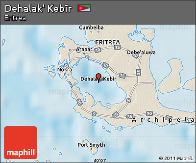 Shaded Relief Map of Dehalak' Kebīr