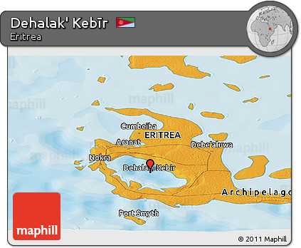 Political Panoramic Map of Dehalak' Kebīr
