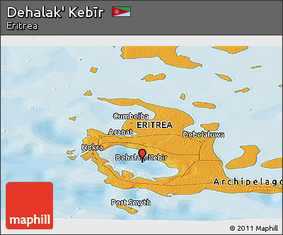 Political Panoramic Map of Dehalak' Kebīr