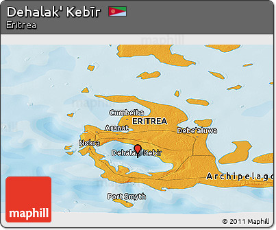 Political Panoramic Map of Dehalak' Kebīr