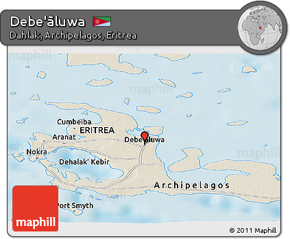Shaded Relief Panoramic Map of Debe'āluwa