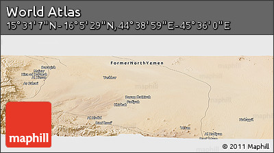 Satellite Panoramic Map of the Area around 15° 48' 18" N, 45° 7' 30" E