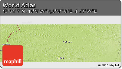 Physical Panoramic Map of the Area around 15° 48' 18" N, 4° 19' 30" E