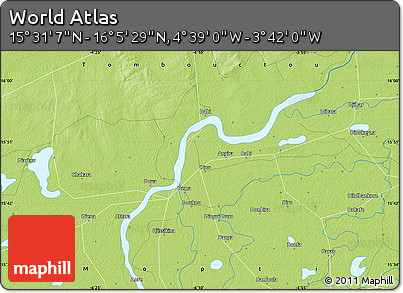 Physical Map of the Area around 15° 48' 18" N, 4° 10' 30" W