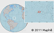 Gray Location Map of the area around 15° 48' 18" N, 50° 4' 30" W, hill shading