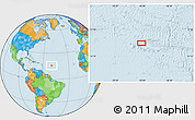 Political Location Map of the area around 15° 48' 18" N, 50° 4' 30" W