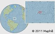 Savanna Style Location Map of the area around 15° 48' 18" N, 50° 4' 30" W, hill shading