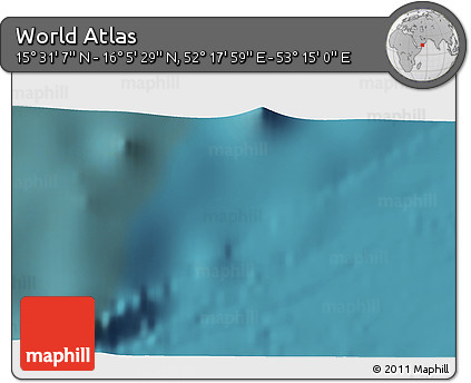 Satellite 3D Map of the Area around 15° 48' 18" N, 52° 46' 29" E