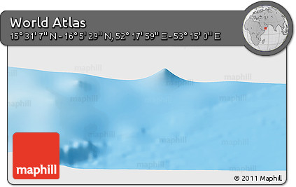 Physical Panoramic Map of the Area around 15° 48' 18" N, 52° 46' 29" E