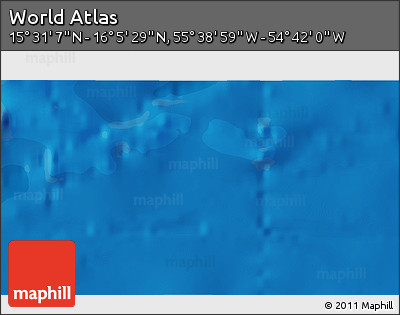 Political 3D Map of the Area around 15° 48' 18" N, 55° 10' 29" W