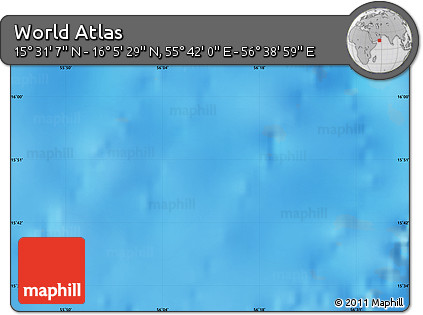 Physical Map of the Area around 15° 48' 18" N, 56° 10' 29" E