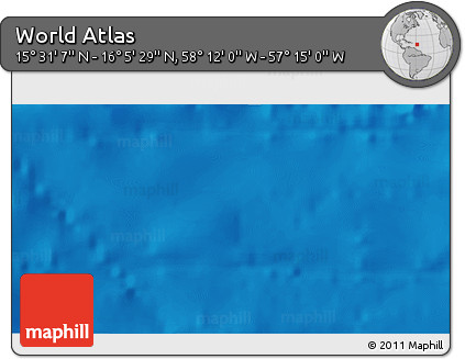 Physical 3D Map of the Area around 15° 48' 18" N, 57° 43' 30" W