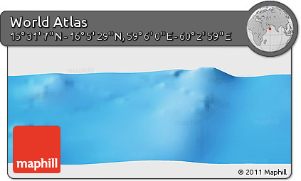 Physical Panoramic Map of the Area around 15° 48' 18" N, 59° 34' 30" E