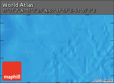Physical Map of the Area around 15° 48' 18" N, 61° 16' 29" E