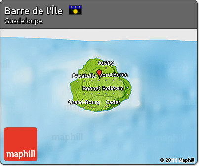 Physical 3D Map of Barre De L'Île