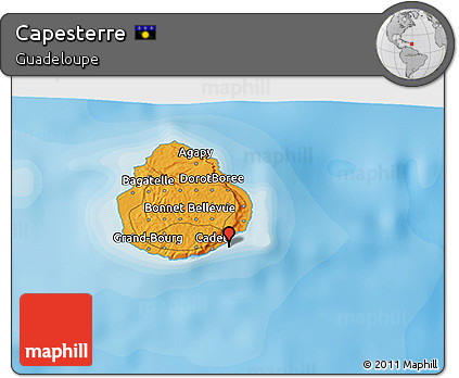 Political 3D Map of Capesterre