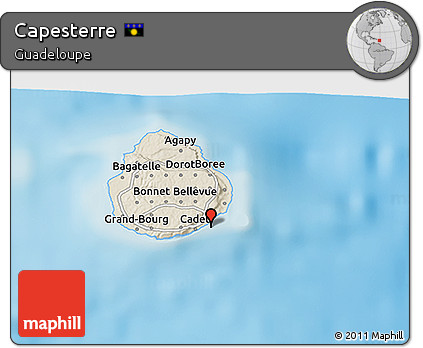 Shaded Relief 3D Map of Capesterre