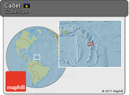Savanna Style Location Map of Cadet, hill shading