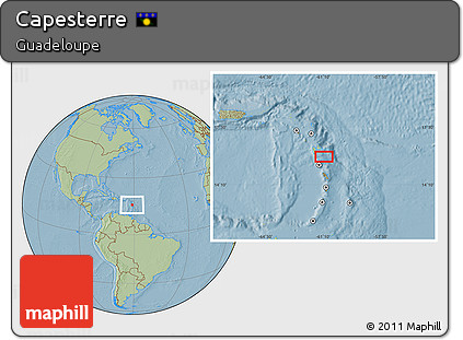 Savanna Style Location Map of Capesterre, hill shading