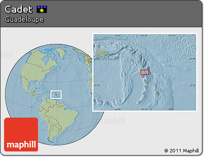 Savanna Style Location Map of Cadet, hill shading
