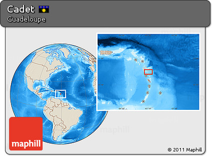 Shaded Relief Location Map of Cadet