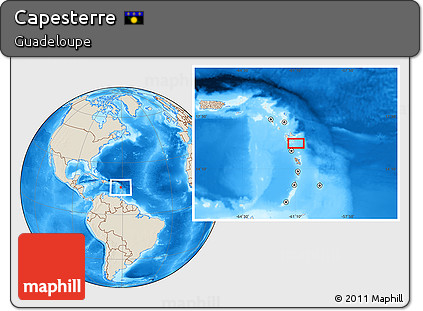 Shaded Relief Location Map of Capesterre