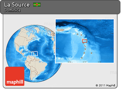 Shaded Relief Location Map of La Source