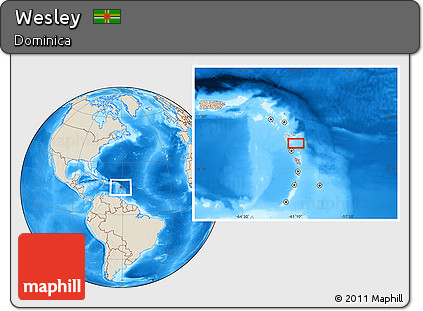 Shaded Relief Location Map of Wesley