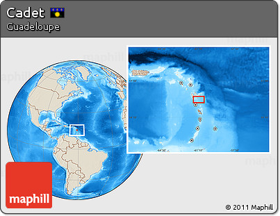 Shaded Relief Location Map of Cadet
