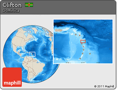 Shaded Relief Location Map of Clifton