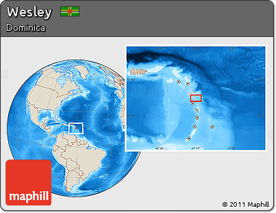 Shaded Relief Location Map of Wesley