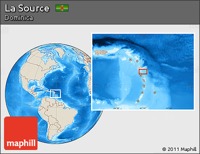 Shaded Relief Location Map of La Source