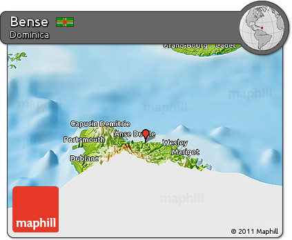 Physical Panoramic Map of Bense